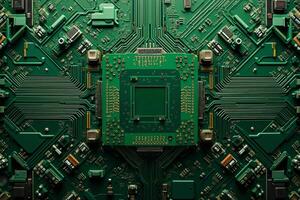 abstract futuristic of circuit board and processor computer, photo