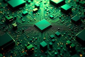 abstract futuristic of circuit board and processor computer, photo