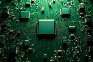 abstract futuristic of circuit board and processor computer, photo