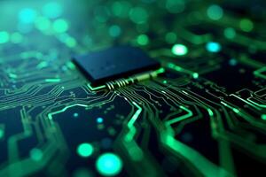 abstract futuristic of circuit board and processor computer, photo
