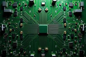 abstract futuristic of circuit board and processor computer, photo