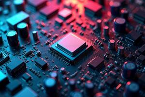 abstract futuristic of circuit board and processor computer photo