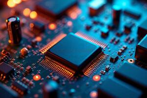 abstract futuristic of circuit board and processor computer, photo
