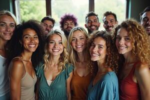 group of diversity people happy and smile photo