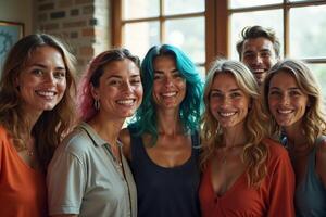 group of diversity people happy and smile photo