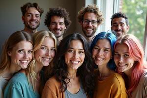 group of diversity people happy and smile photo