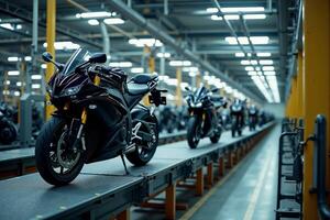 motorcycle manufacturing line production in factory photo