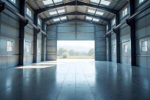 empty large factory storage industry, photo