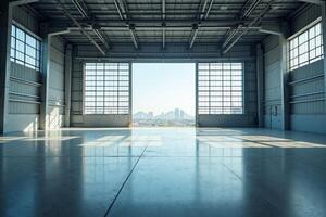 empty large factory storage industry, photo