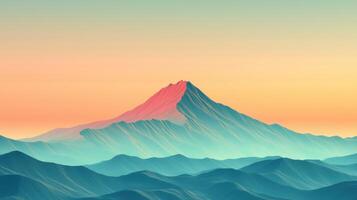 A stunning minimalist background of a single mountain photo