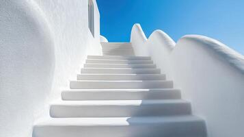 Exterior design of greek, mediteranean villa. photo