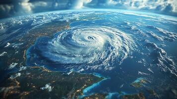 space view of the American Ian hurricane in Florida photo
