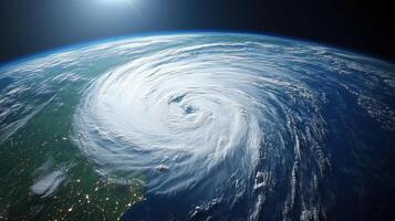 space view of the American Ian hurricane in Florida photo
