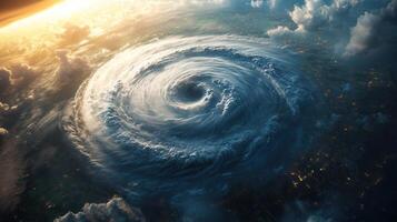 space view of the American Ian hurricane in Florida photo