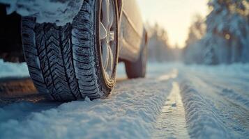 Leaving tread marks in winter conditions photo