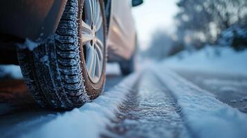 Leaving tread marks in winter conditions photo