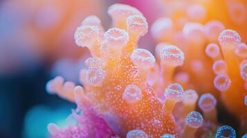 A close up of a bunch of coral photo