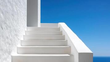 Exterior design of greek, mediteranean villa. photo