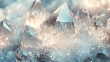 Exquisite crystal cluster texture in soft tones photo