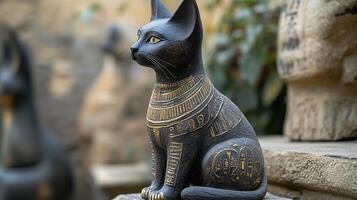 Bastet, the ancient Egyptian goddess, is symbolized by a black cat photo