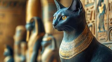 Bastet, the ancient Egyptian goddess, is symbolized by a black cat photo