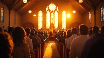 A photo of a church service on Easter Sunday