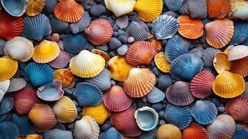 Colorful Seashells Texture photo