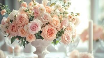 Use soft pastel-colored flowers for a calming and romantic atmosphere photo