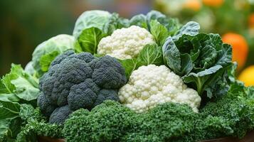 Cruciferous Vegetables Broccoli, cauliflower, Brussels sprouts photo