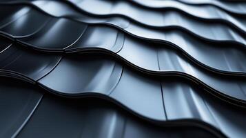 A striking visual of wavy metal roofing sheets aligned in repetitive patterns photo
