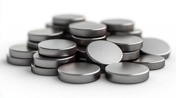 neodymium magnets isolated on white background. photo