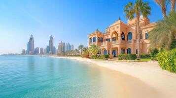 Dubai luxury villas real estate on The Palm Jumeirah artificial island photo