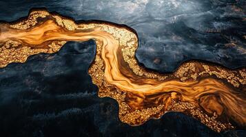 Expensive vintage furniture The table is covered with epoxy resin photo
