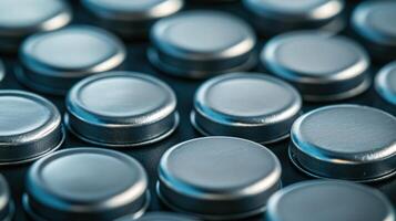 Group of button cell lithium battery, close-up photo