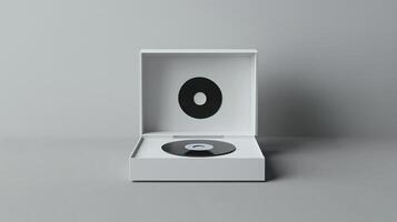 super jewel case with cd inside cd box mockup template isolated photo