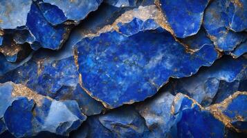 abstract background with the organic texture of raw lapis lazuli gemstones photo