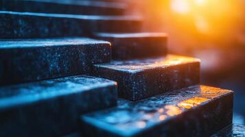 Business Step. Success Progress in Growth Forecast with Leadership photo