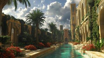 Ancient Hanging Gardens of Babylon photo