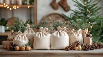 Create a DIY zero-waste advent calendar using reusable bags photo