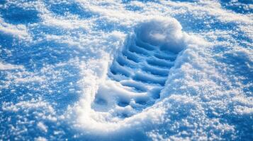 snowball footprint. snow winter footprints photo