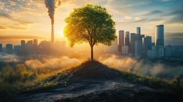 the company's environmental goal in 2025. carbon neutral and zero concept. photo