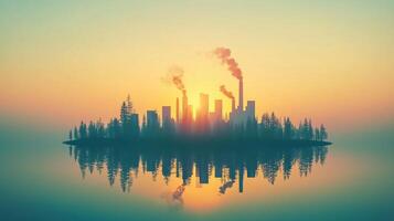 the company's environmental goal in 2025. carbon neutral and zero concept. photo