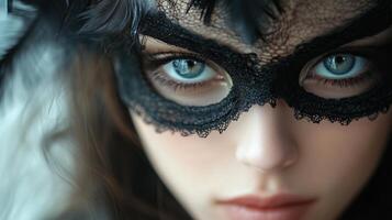 A portret of a woman in mask halloween photo
