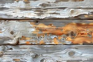 Weathered Wooden Texture with Peeling Paint for Rustic Design and Background Use photo