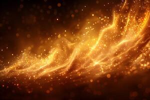Golden Sparkling Waves - Abstract Background for Designs and Digital Art Projects photo