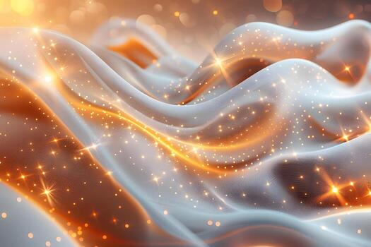 Sparkling Abstract Wave of Light and Shimmering Particles for Elegant Design photo