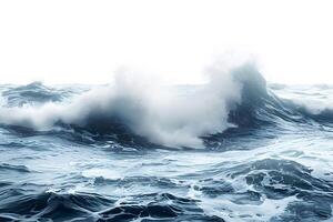 Majestic Ocean Waves Crashing Against the Shoreline for Nature Photography and Calmness Concept photo