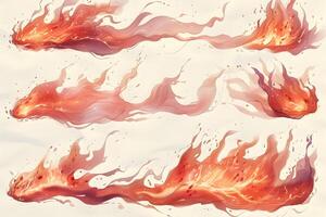 Dynamic Fiery Comets Abstract Fire Elements for Design and Illustration photo