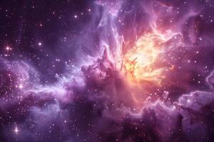 Ethereal Cosmic Nebula with Vibrant Colors and Starry Sky - Perfect for Science and Astronomy Designs photo
