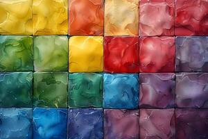 Colorful Abstract Art Blocks in Square Grid Pattern for Creative Design Purposes photo